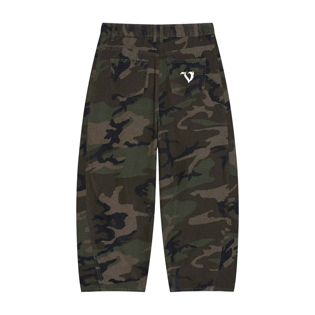 Men’s Camo Barrel Leg Cargo Pants