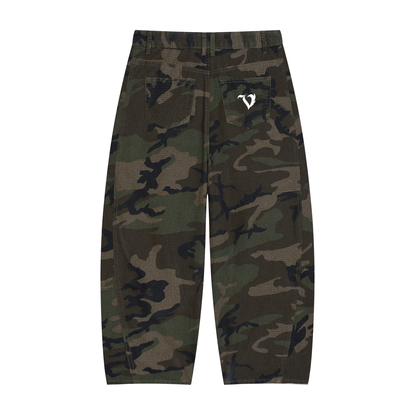 Men’s Camo Barrel Leg Cargo Pants