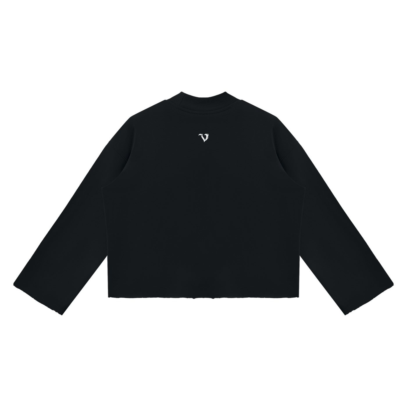 Unisex Mock Neck Raw Edge Boxy Sweatshirt