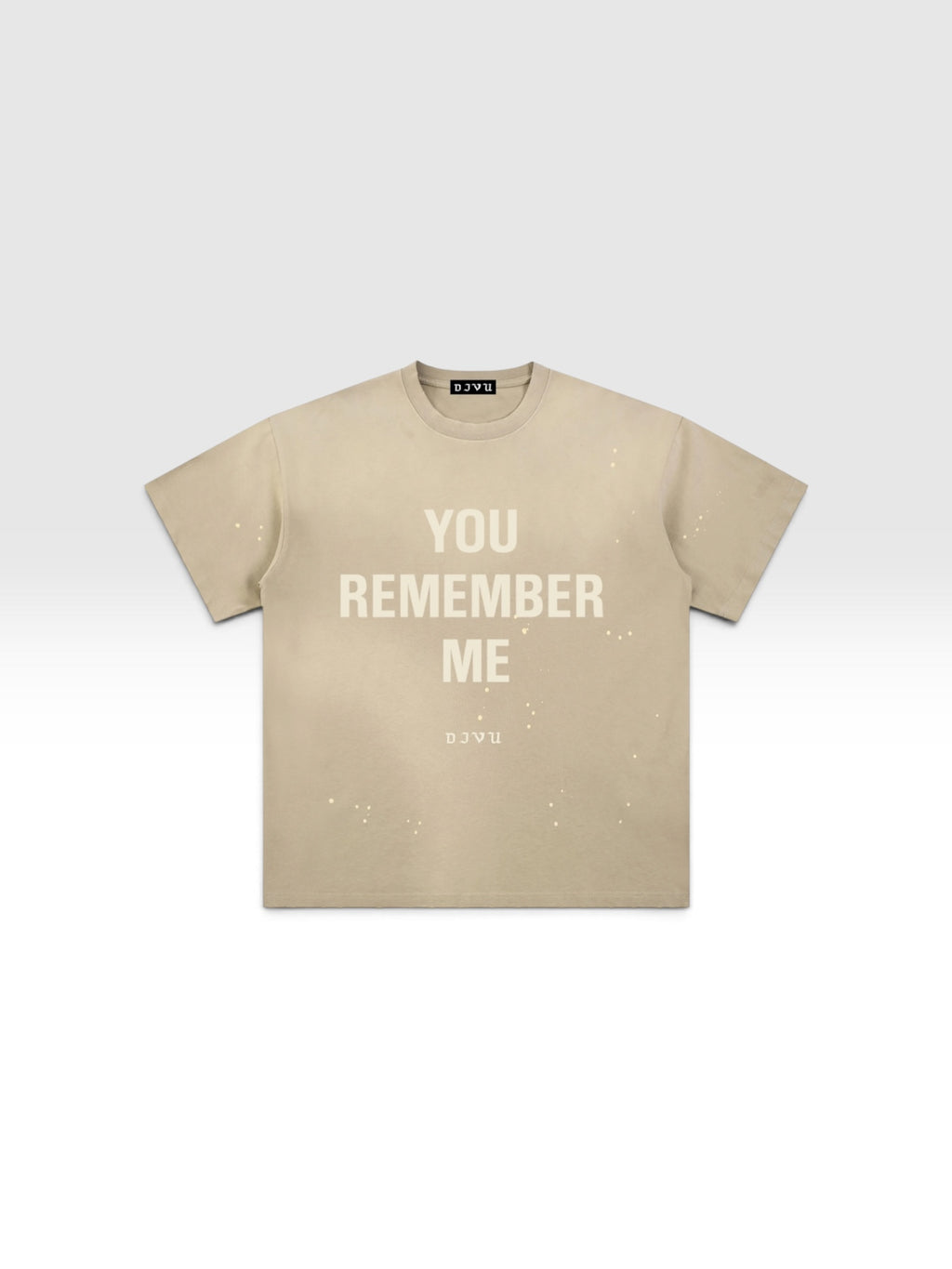 DEJAVU Hand-Frayed Sunfade Paint Splatter T-Shirt