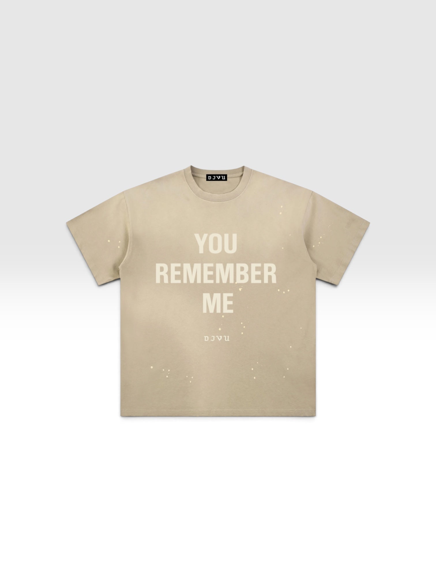 DEJAVU Hand-Frayed Sunfade Paint Splatter T-Shirt