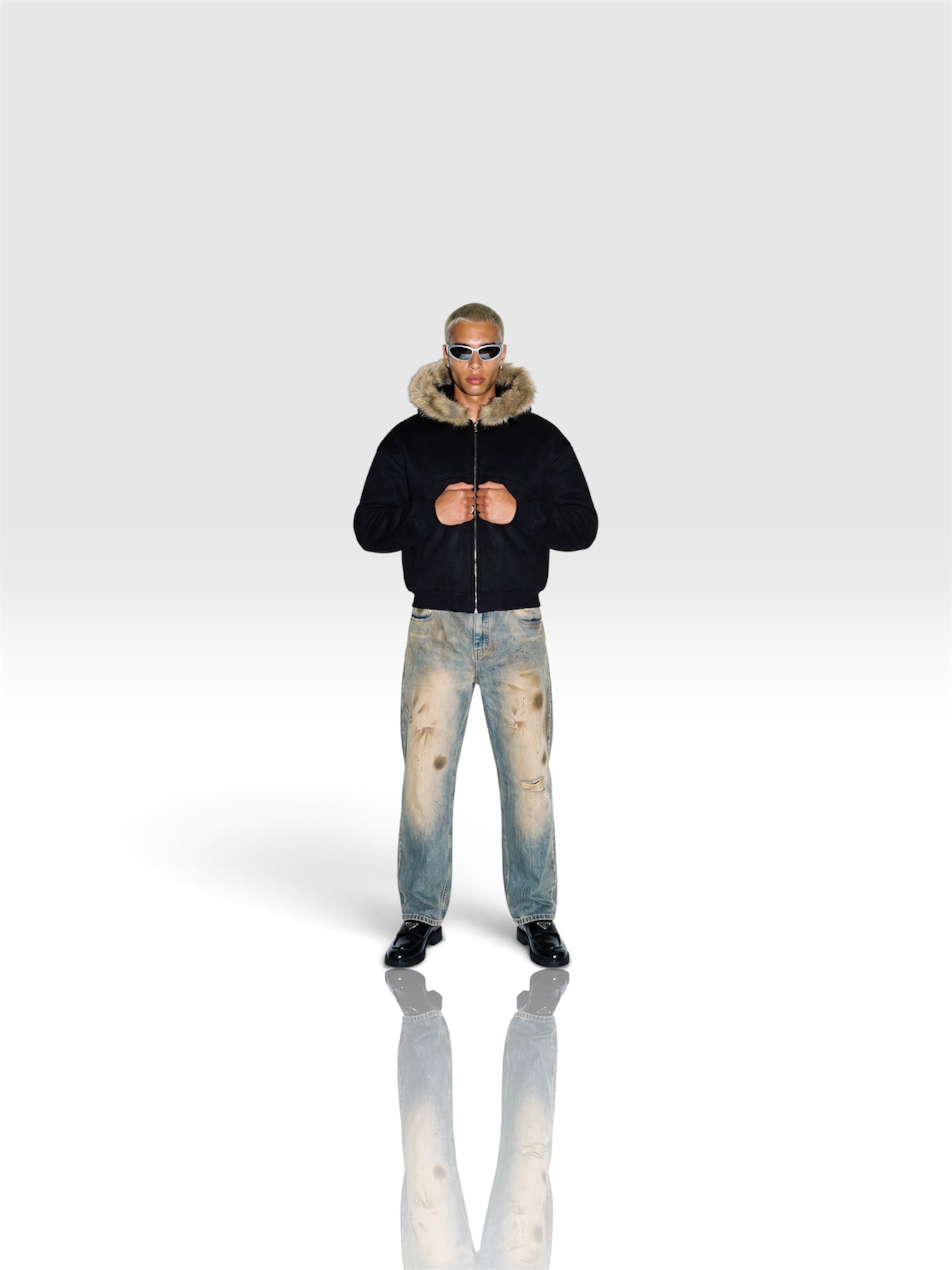 DEJAVU SUN FADE BOXY HOODIE