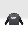 DEJAVU Unisex Vintage Wash Distressed Layer T-Shirt