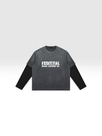 DEJAVU Unisex Vintage Wash Distressed Layer T-Shirt