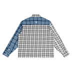 DEJAVU Unisex Oversized Plaid Color Block Shirt