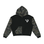 Unisex Colorblock Camo Full Zip Boxy Hoodie