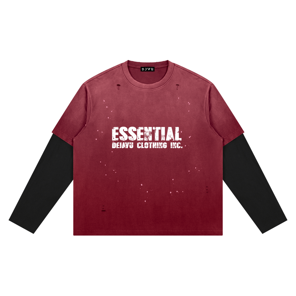 Unisex Vintage Wash Distressed Layer T-Shirt