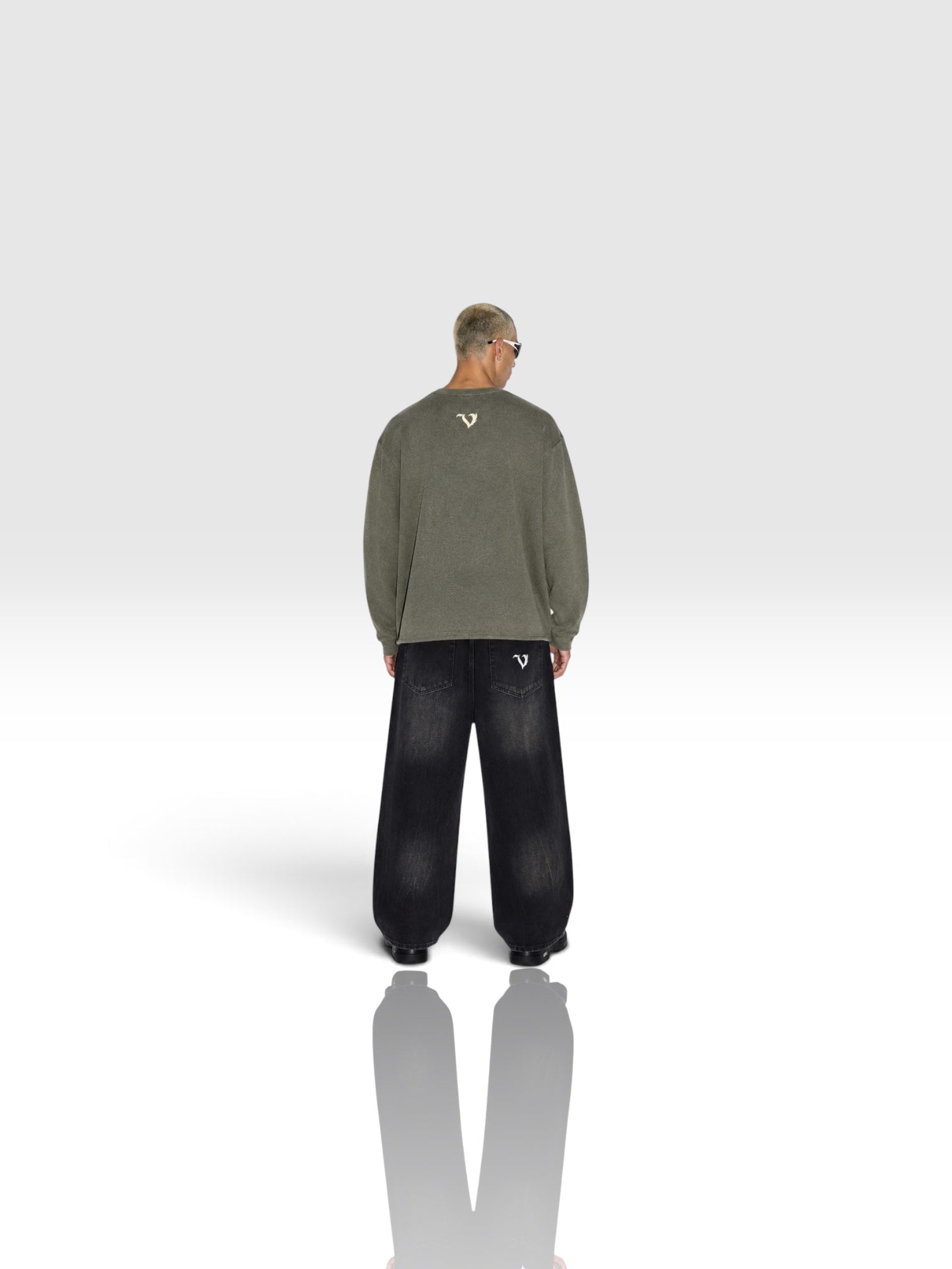 DEJAVU Men's Vintage Wash Wide Leg Jeans