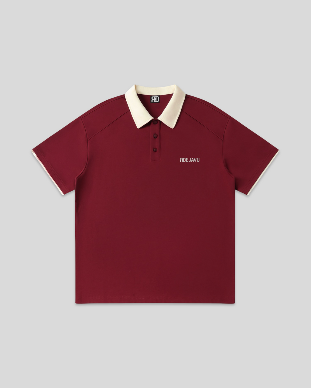 REVISION X DEJAVU Contrast Collar Raglan Polo Shirt