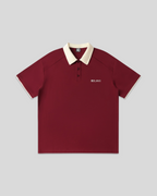 REVISION X DEJAVU Contrast Collar Raglan Polo Shirt