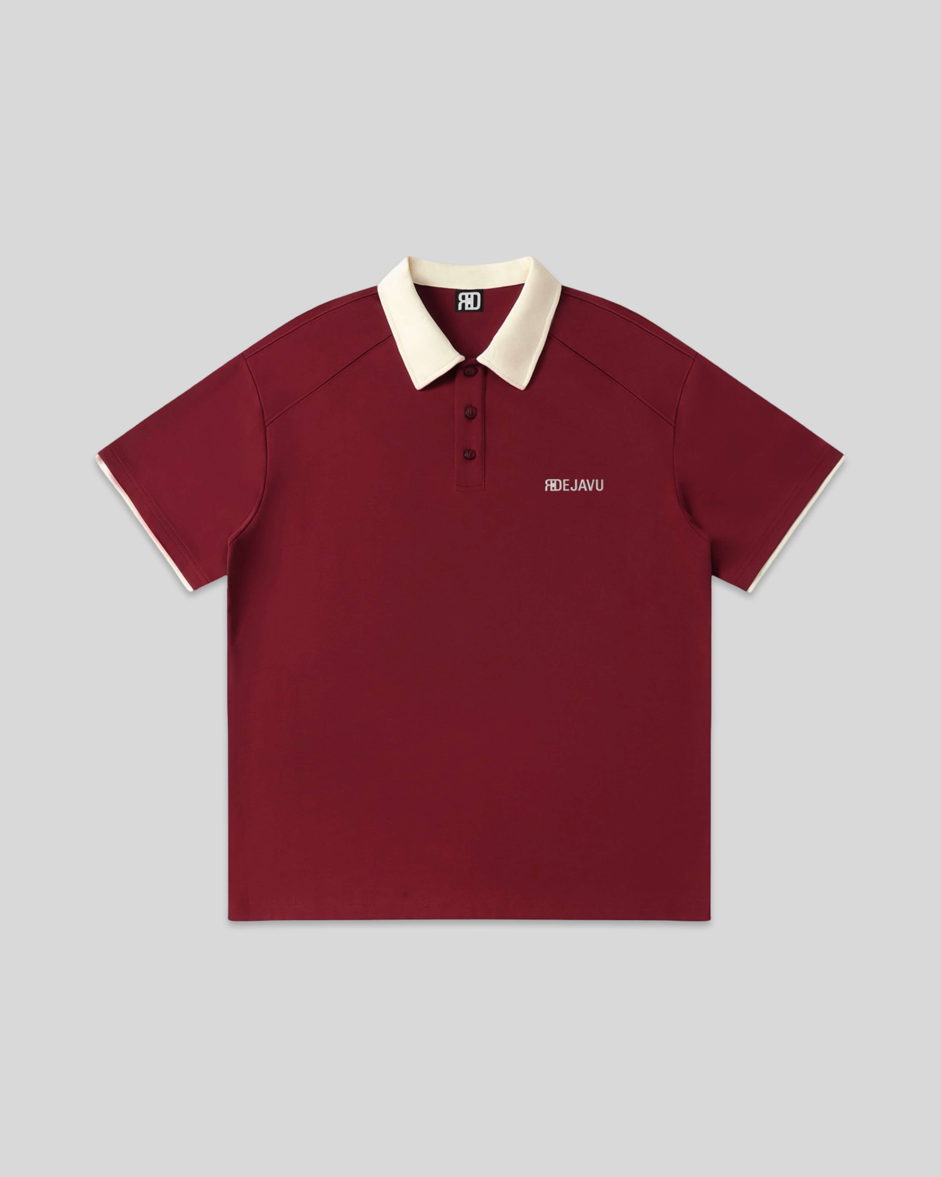 REVISION X DEJAVU Contrast Collar Raglan Polo Shirt