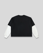 Layered Contrast Sleeve Cotton T-Shirt