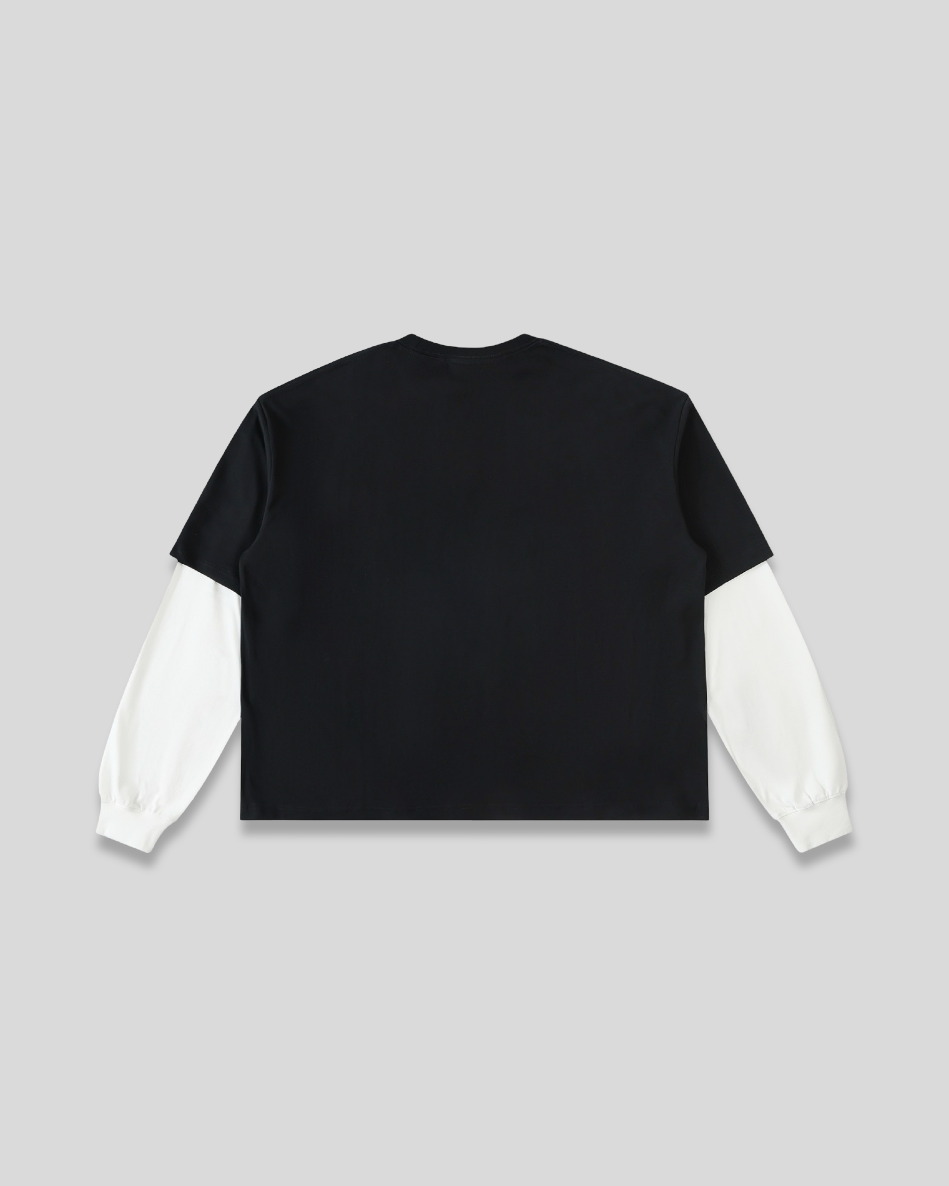 Layered Contrast Sleeve Cotton T-Shirt