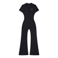 Women’s Tight Flared Leg Quarter-Zip Jumpsuit
