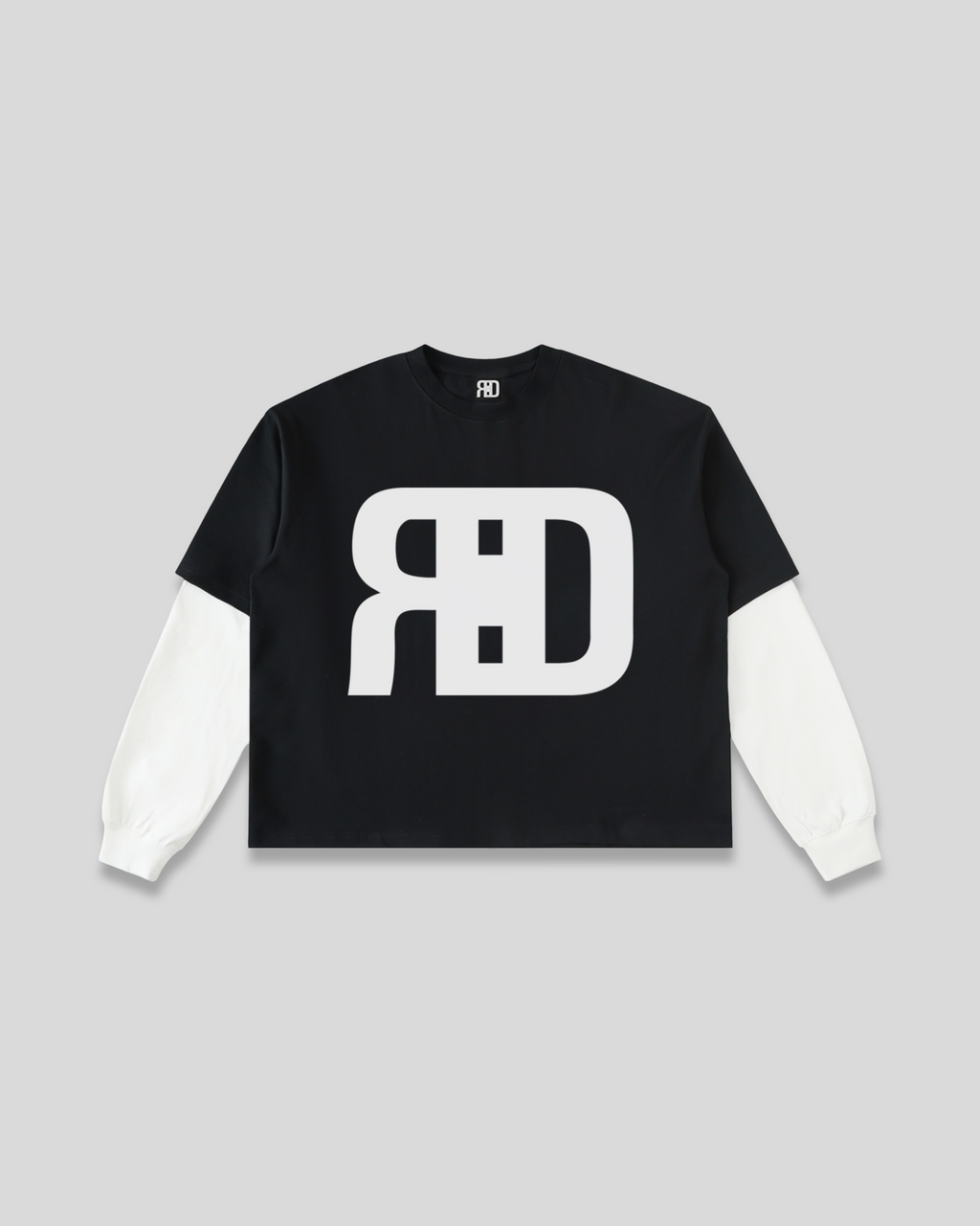Layered Contrast Sleeve Cotton T-Shirt