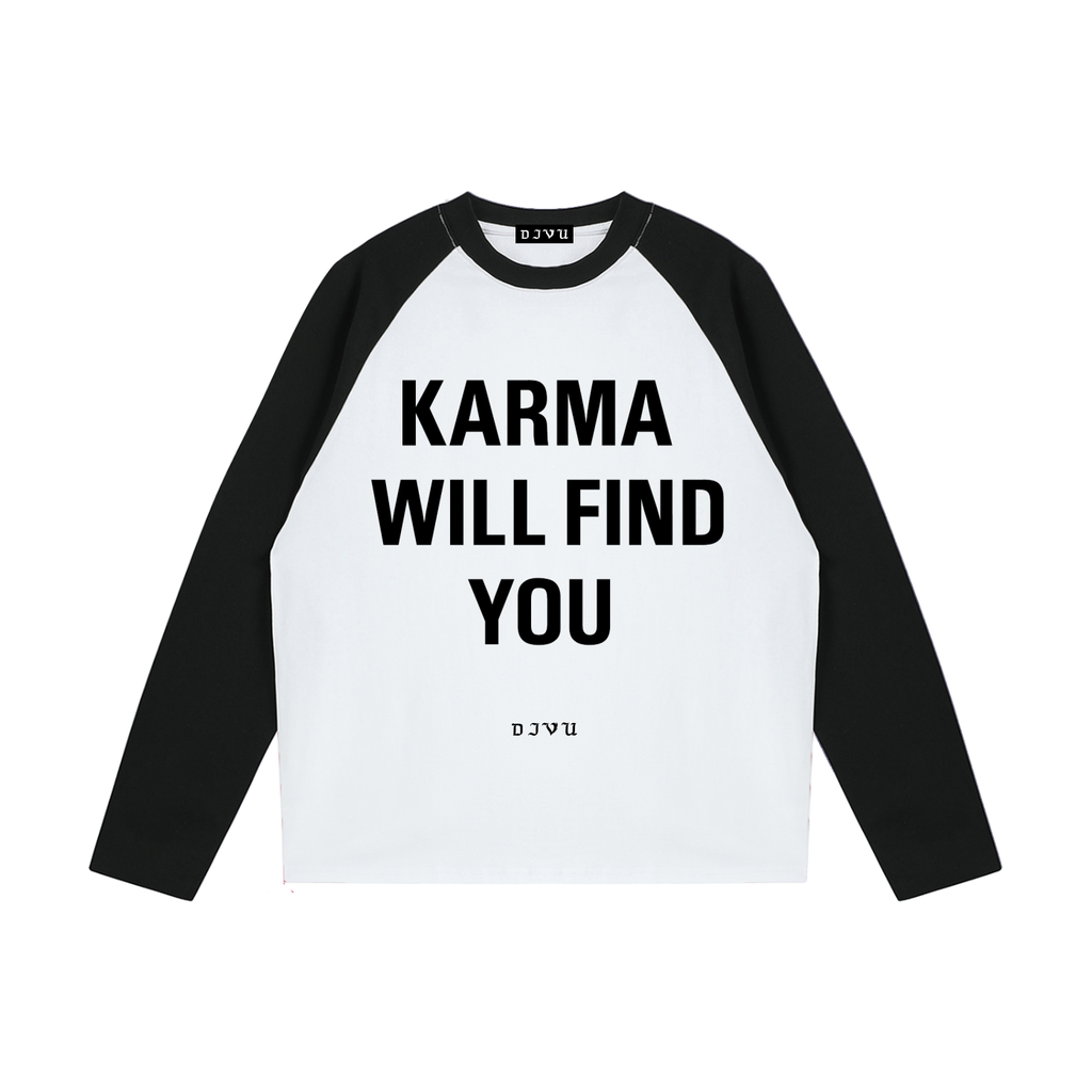 DEJAVU Color-Blocked Raglan Long-Sleeve T-Shirt