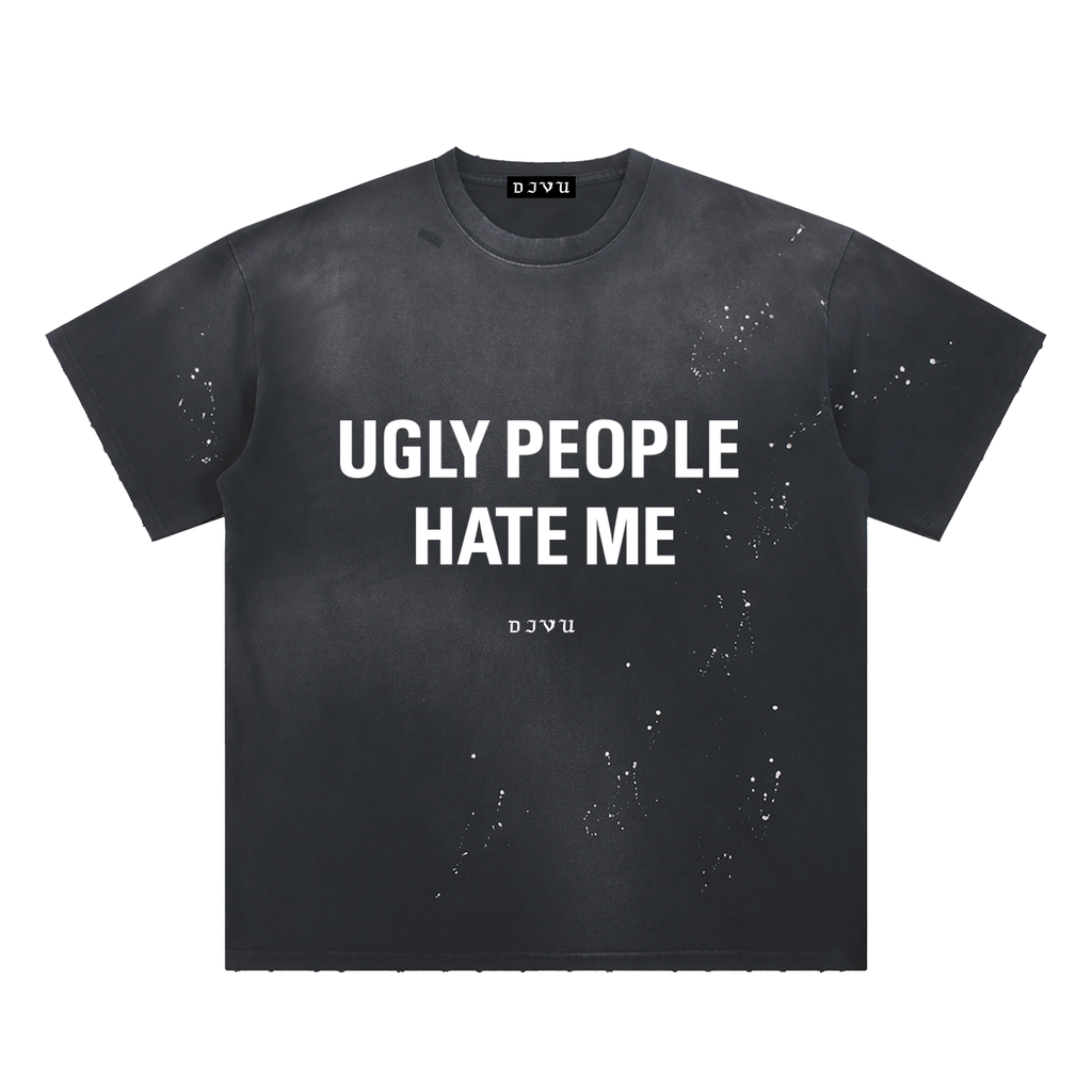 Hand-Frayed Sunfade Paint Splatter T-Shirt