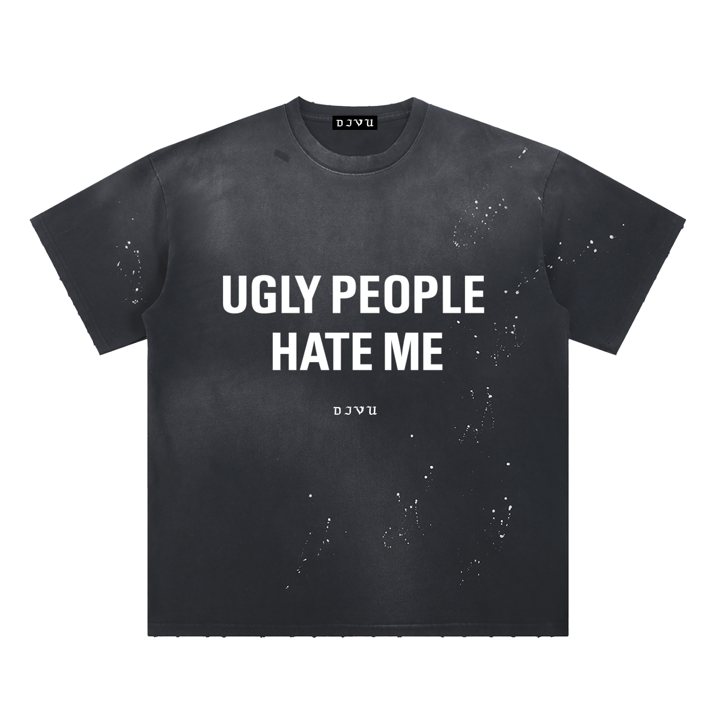 Hand-Frayed Sunfade Paint Splatter T-Shirt