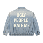 Unisex Vintage Wash Full-Zip Denim Jacket