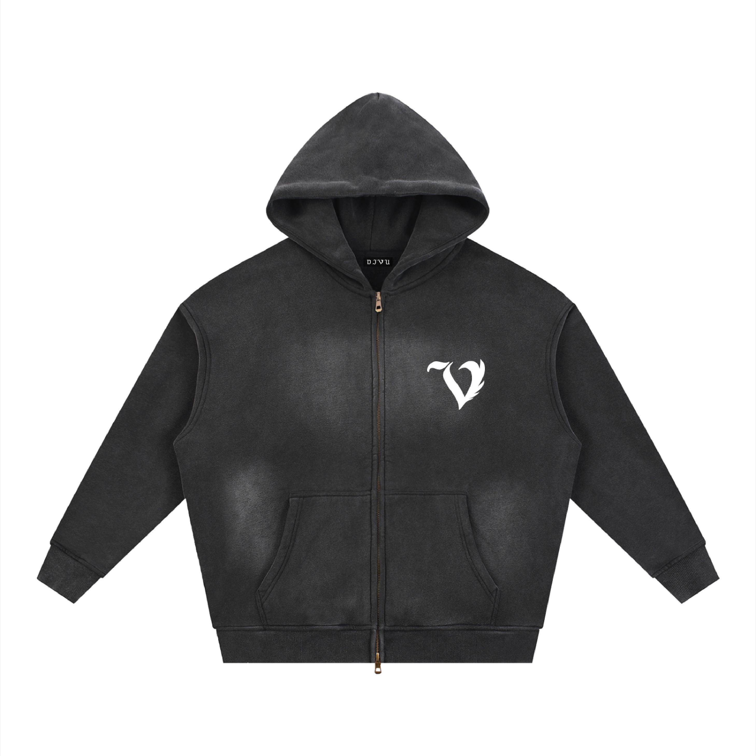 DEJAVU ZIP HOODIE BLACK