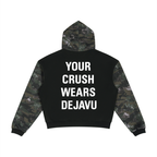 Unisex Colorblock Camo Full Zip Boxy Hoodie
