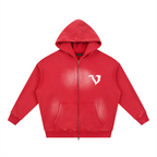 DEJAVU ZIP HOODIE RED
