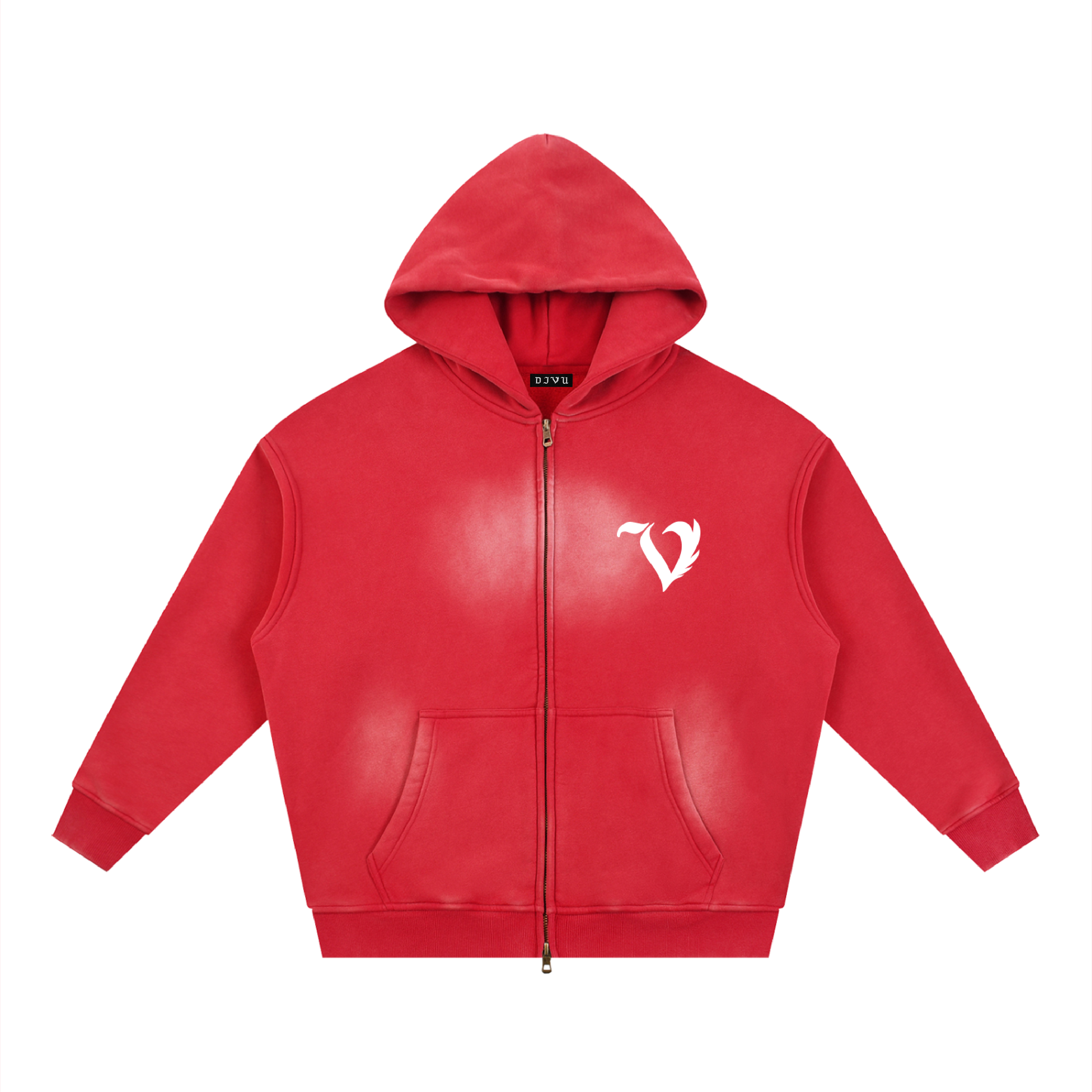 DEJAVU ZIP HOODIE RED
