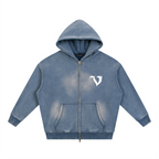 DEJAVU ZIP HOODIE BLUE