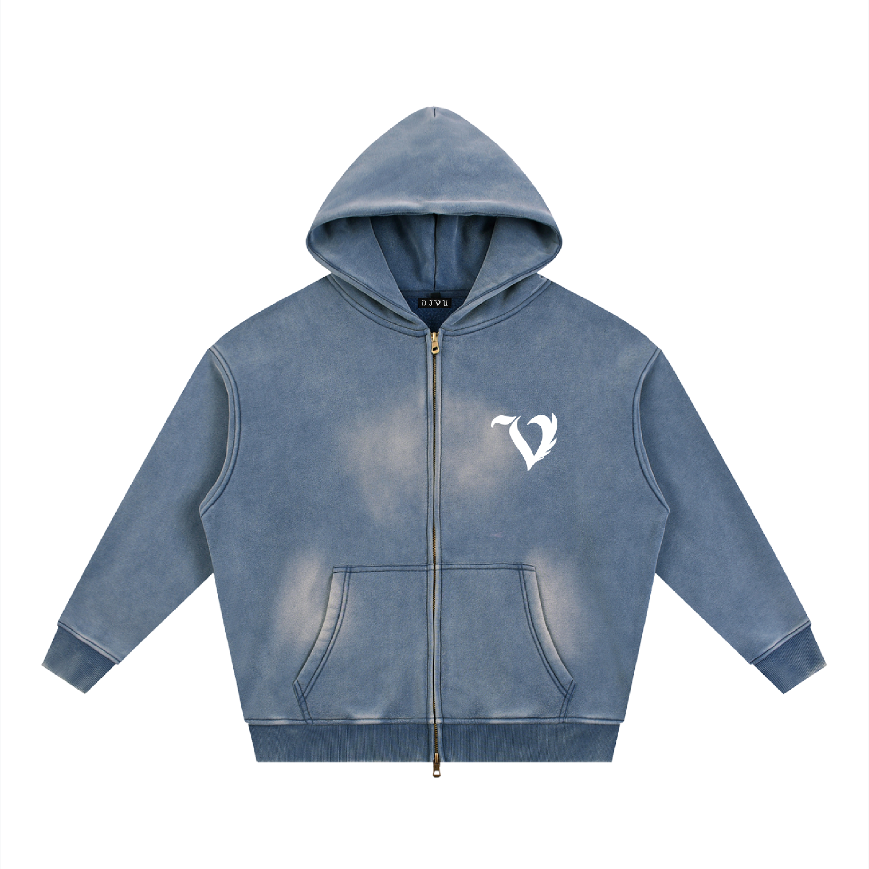 DEJAVU ZIP HOODIE BLUE