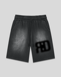 Rectangle Patch Monkey Washed Shorts