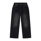 DEJAVU Men's Vintage Wash Wide Leg Jeans