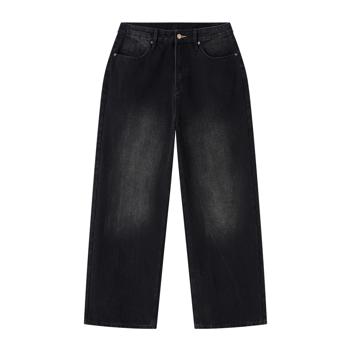 DEJAVU Men's Vintage Wash Wide Leg Jeans