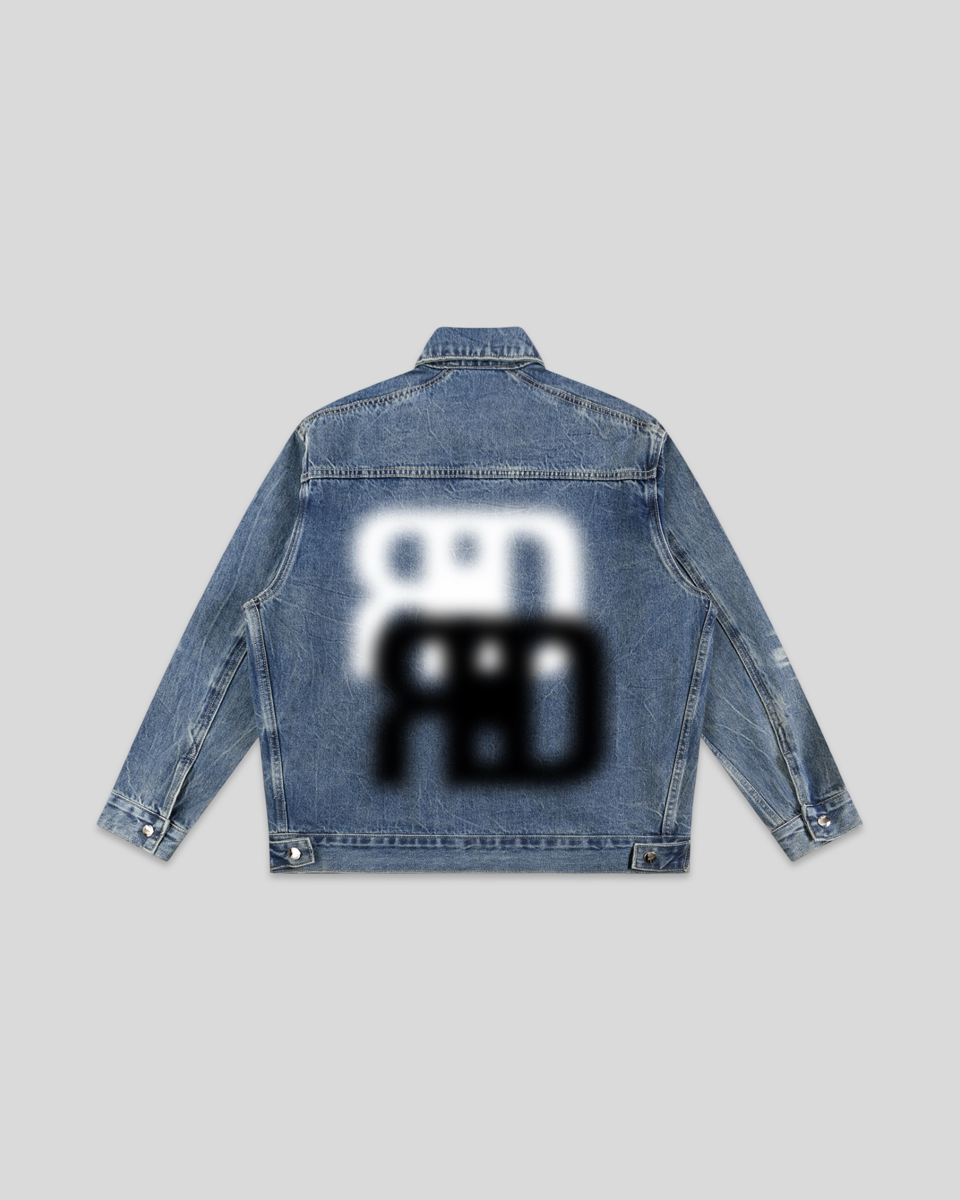 RE:VISION X DEJAVU Vintage Wash Zip Up Denim Jacket