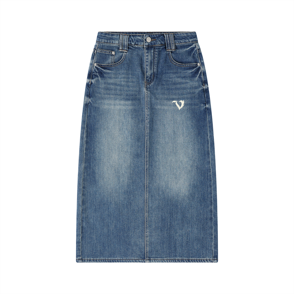 Women’s Vintage Wash Denim Skirt