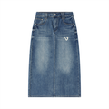 Women’s Vintage Wash Denim Skirt