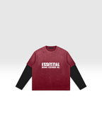 DEJAVU Unisex Vintage Wash Distressed Layer T-Shirt
