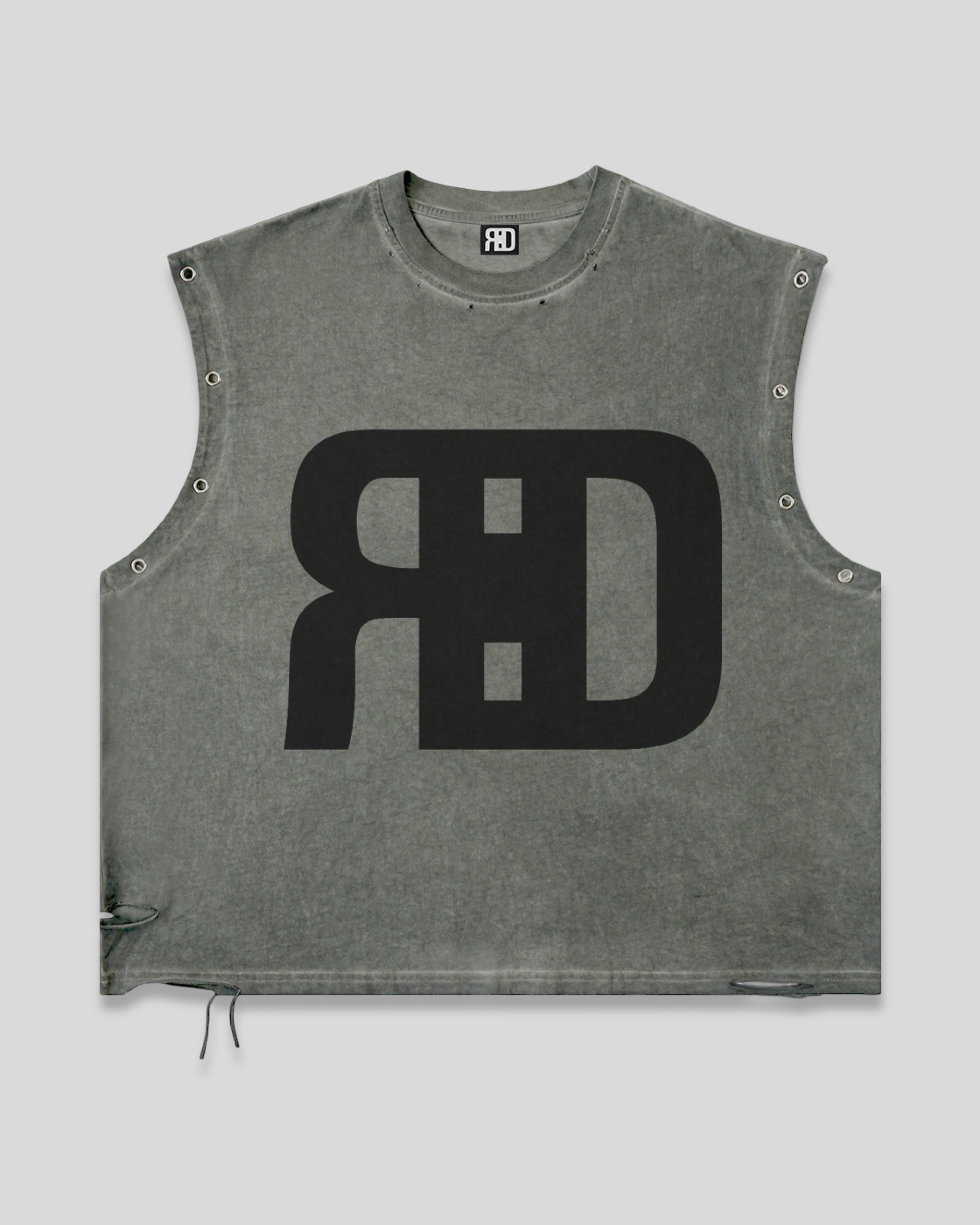 RE:VISION X DEJAVU  Distressed Grommet Eyelet Tank Top