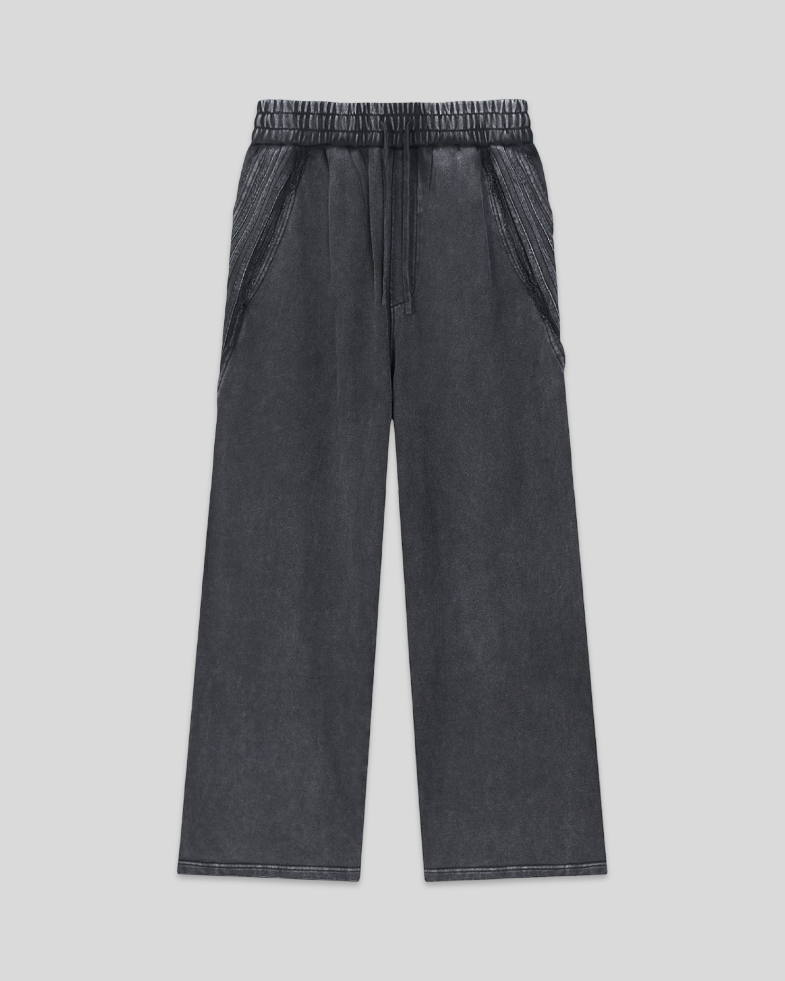 RE:VISION X DEJAVU  Snow Washed Tape Raw Edge Sweatpants