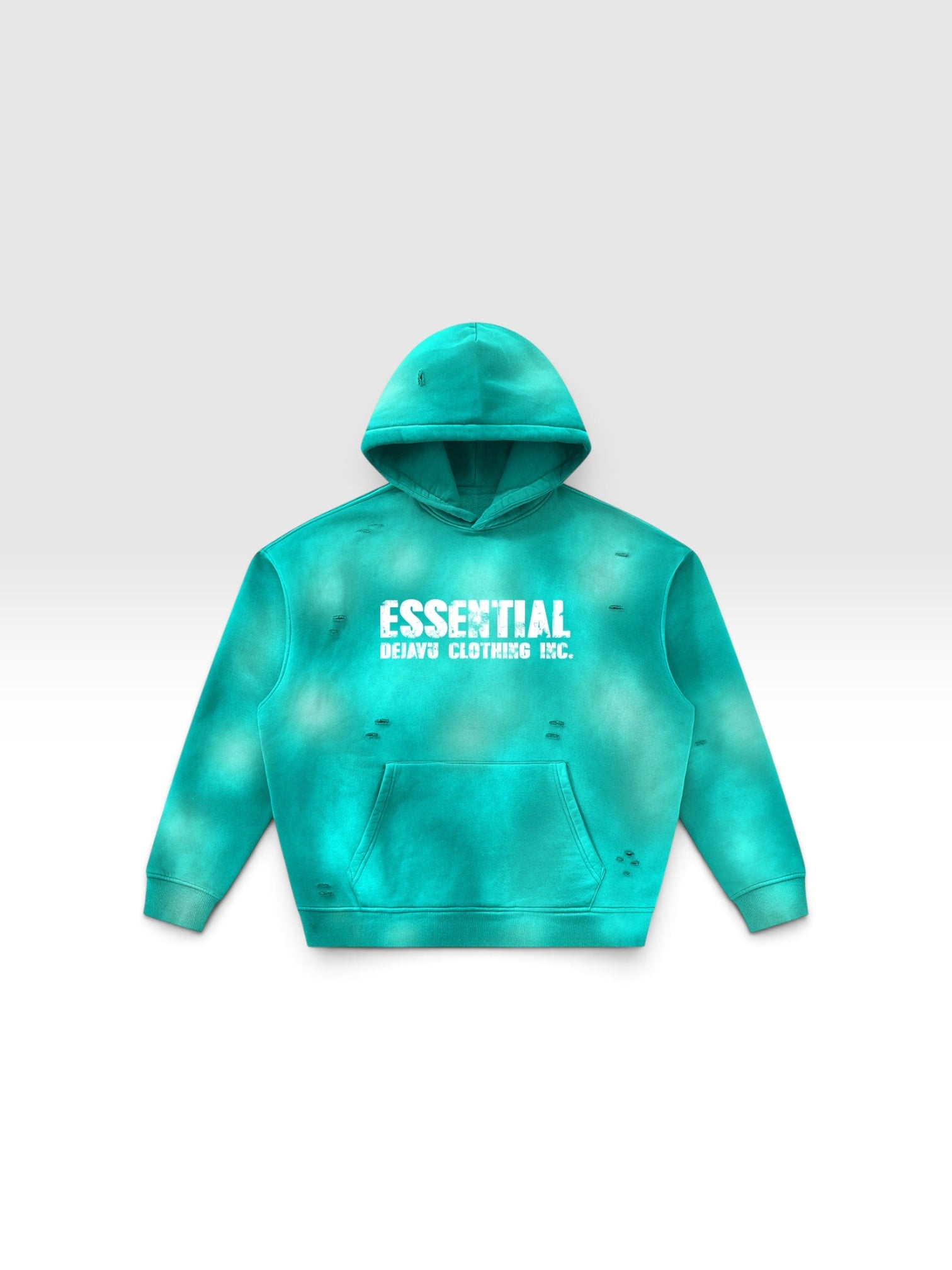DEJAVU Unisex Sunfade Frayed Fleece Hoodie