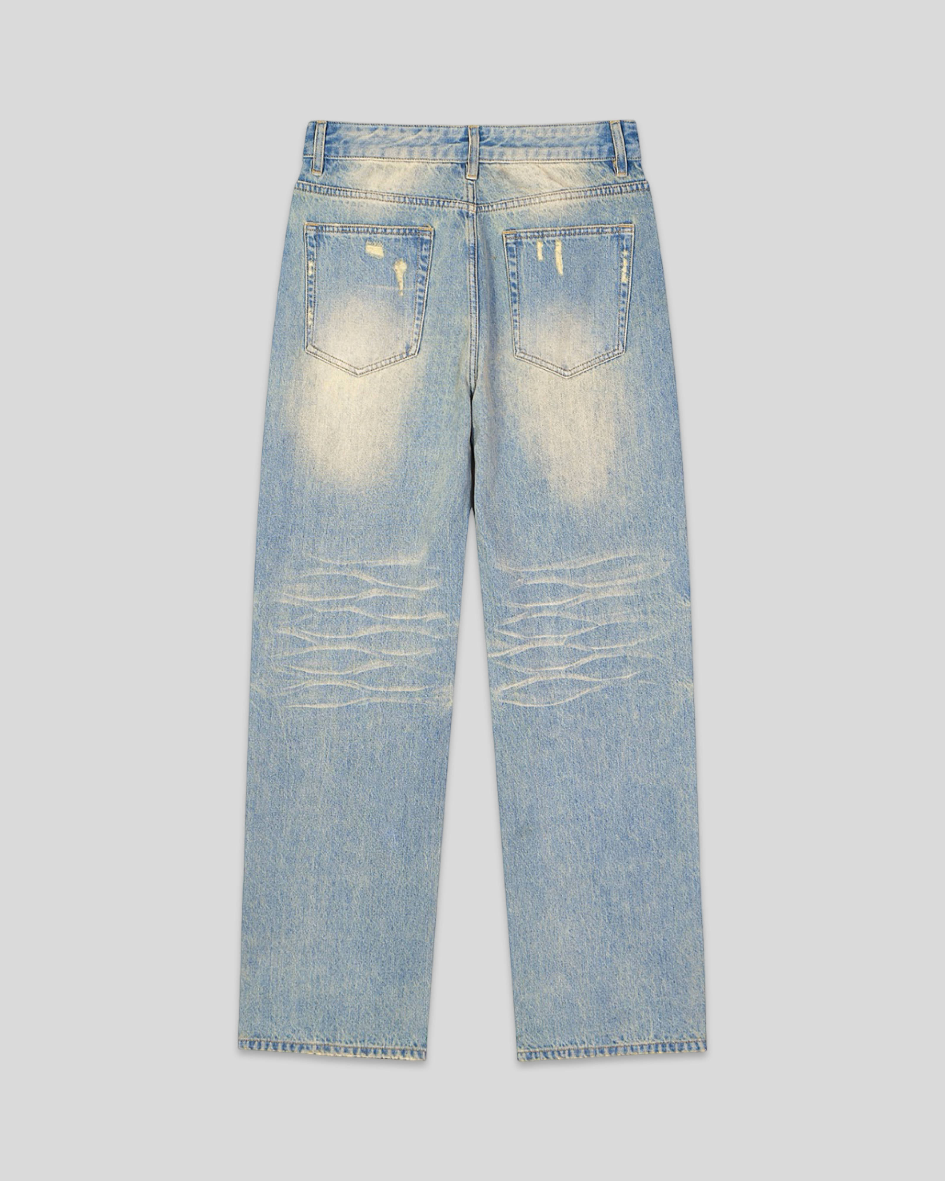 RE:VISION X DEJAVU  Sun Fade Raw Hem Denim Jeans