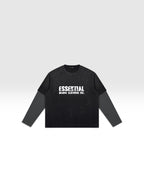 DEJAVU Unisex Vintage Wash Distressed Layer T-Shirt