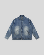 RE:VISION X DEJAVU Vintage Wash Zip Up Denim Jacket