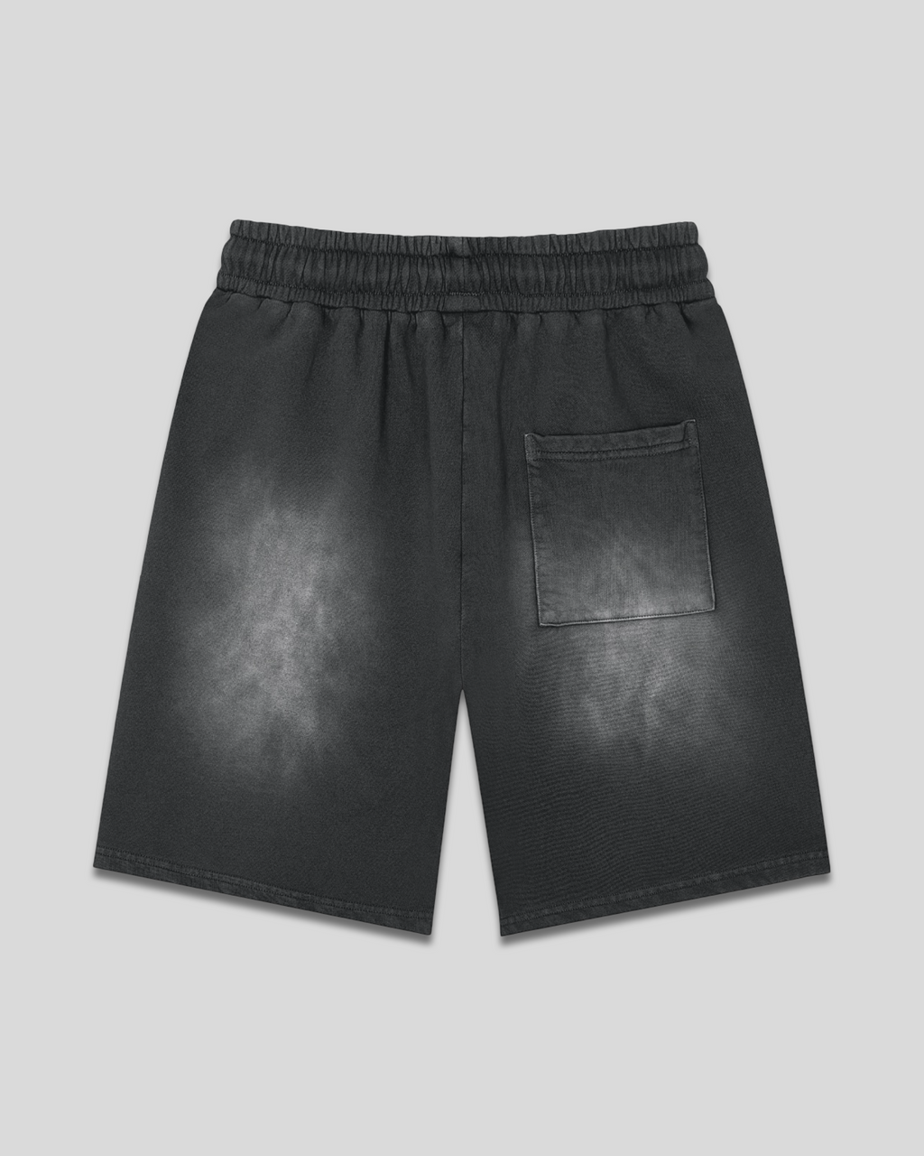 Rectangle Patch Monkey Washed Shorts