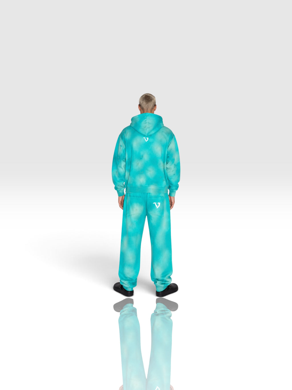 DEJAVU Unisex Sunfade Wide Leg Fleece Sweatpants