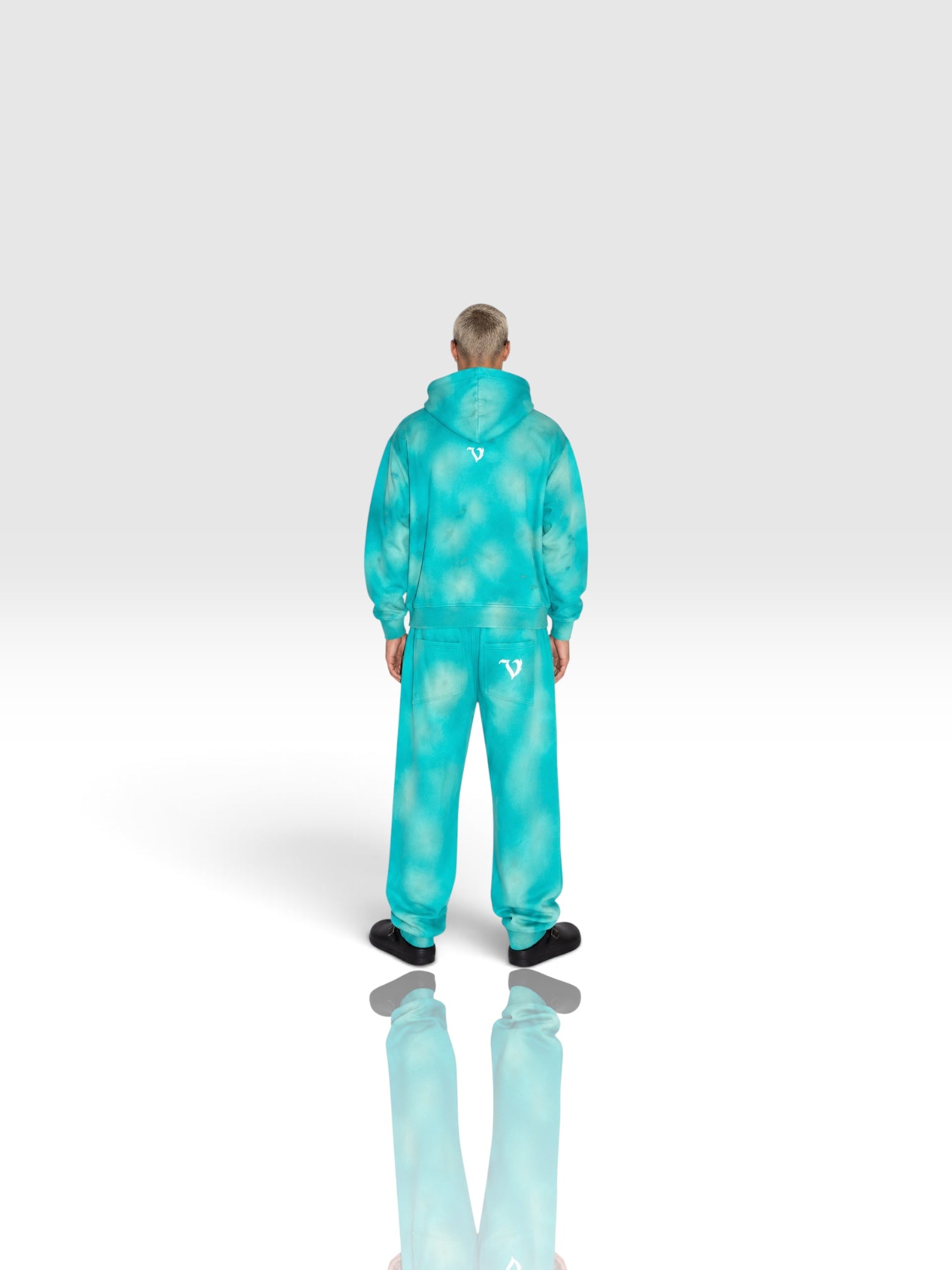 DEJAVU Unisex Sunfade Frayed Fleece Hoodie