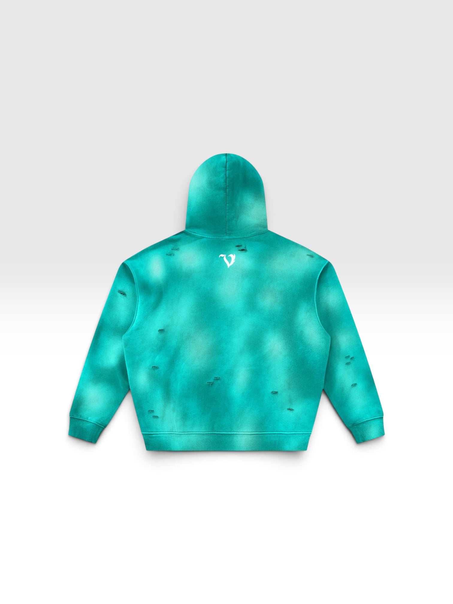 DEJAVU Unisex Sunfade Frayed Fleece Hoodie