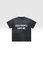 DEJAVUHand-Frayed Sunfade Paint Splatter T-Shirt