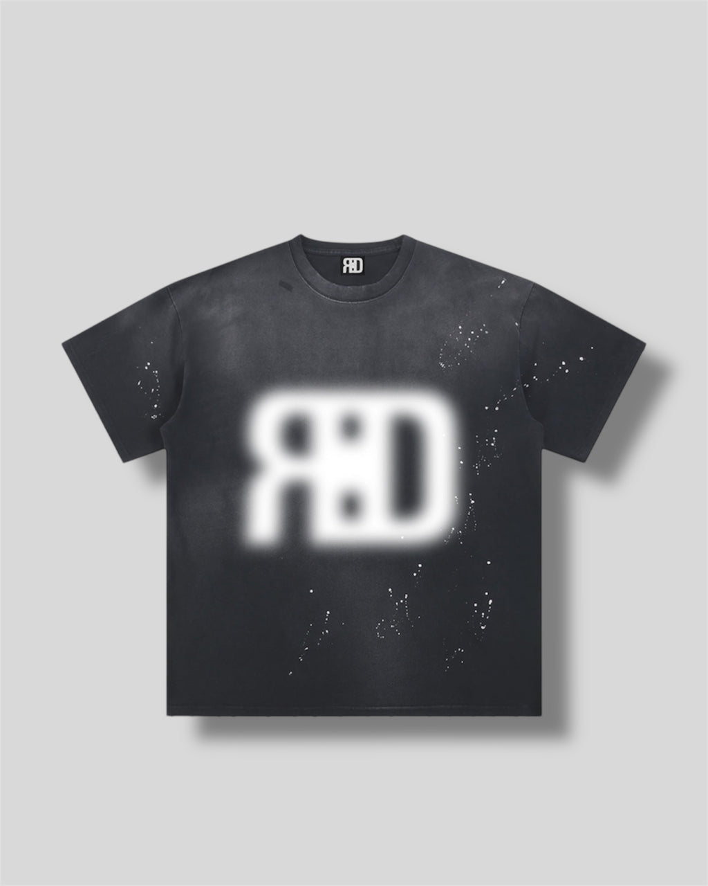 RE:VISION X DEJAVU  Hand-Frayed Sunfade Paint Splatter T-Shirt
