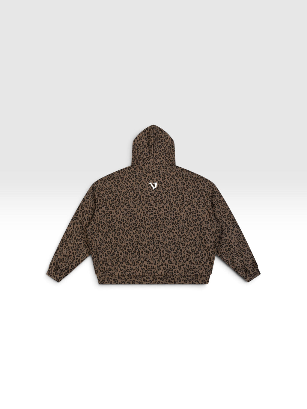 DEJAVU Unisex Leopard Print Waffle Full Zip Hoodie