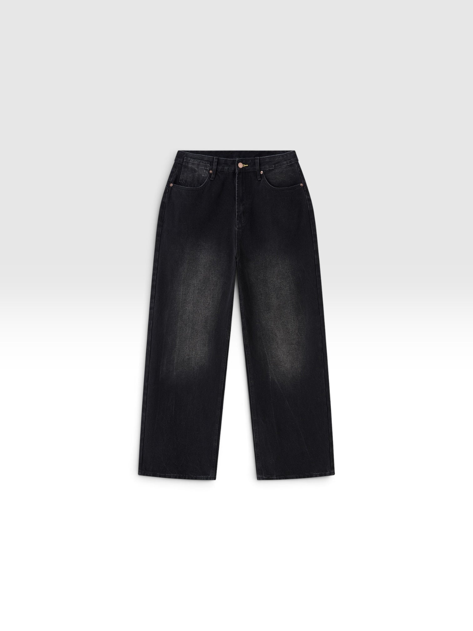 DEJAVU Men's Vintage Wash Wide Leg Jeans